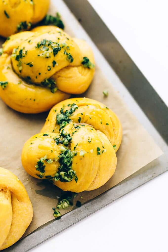 Vegan Sweet Potato Spelt Garlic Knots