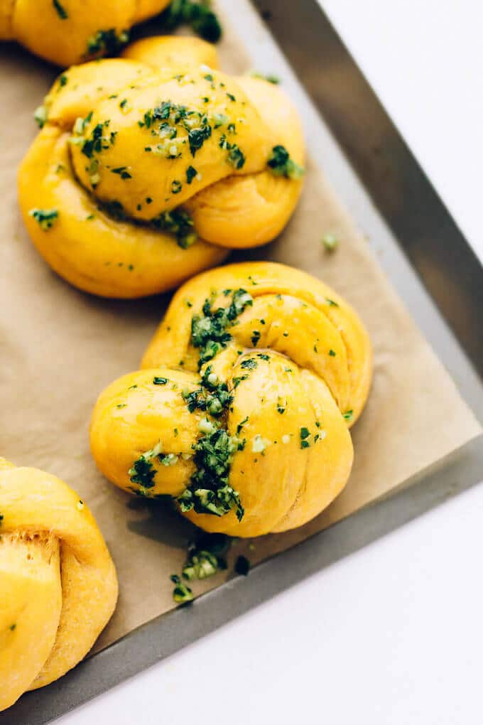 Vegan Sweet Potato Spelt Garlic Knots