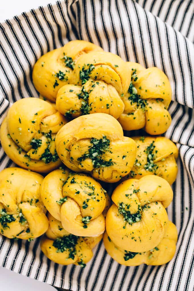 Vegan Sweet Potato Spelt Garlic Knots