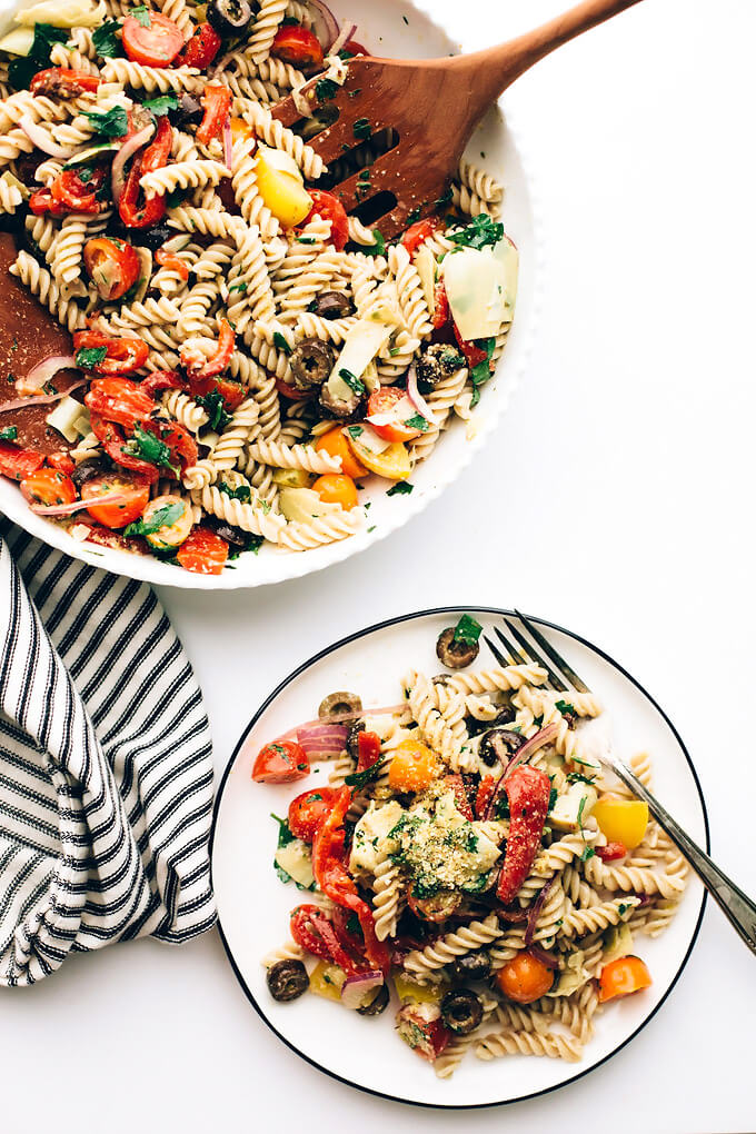 Easy Vegan Italian Pasta Salad - Blissful Basil