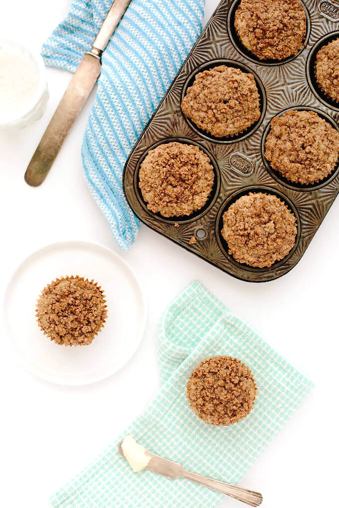 Vegan Gluten Free Banana Bread Streusel Muffins