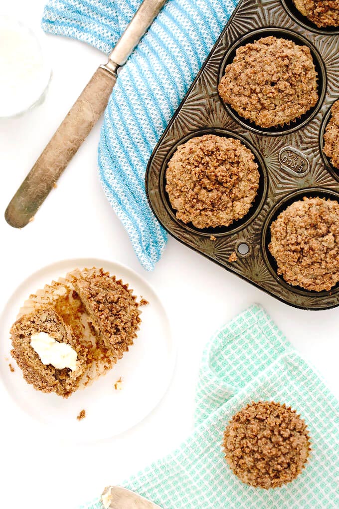 Vegan Gluten Free Banana Bread Streusel Muffins