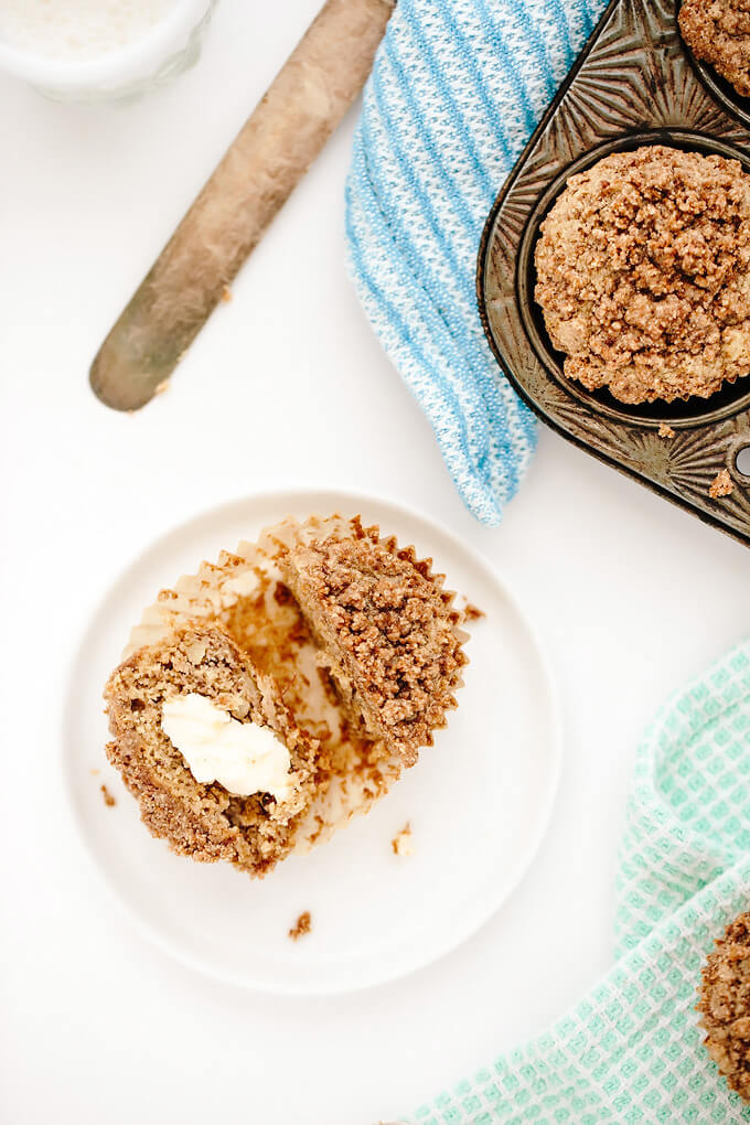 Vegan Gluten-Free Banana Bread Streusel Muffins