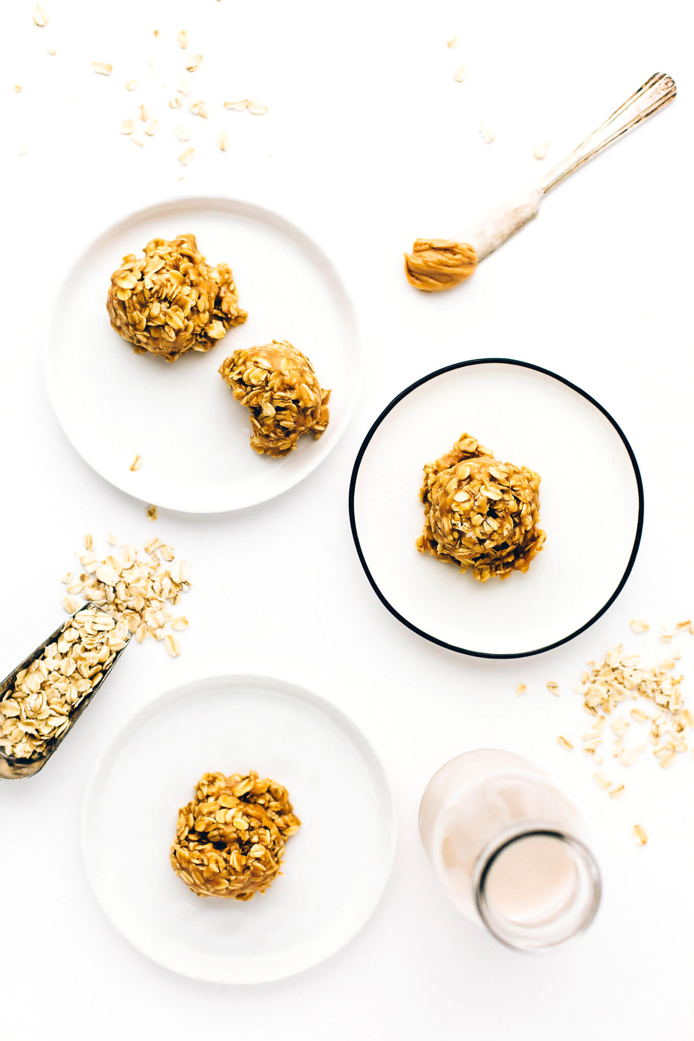 No-Bake Chewy Peanut Butter Oat Cookies | Vegan, Gluten-Free