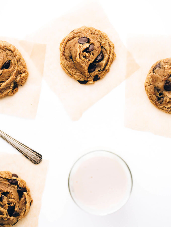 Soft Batch Vegan Chocolate Chip Spelt Cookies