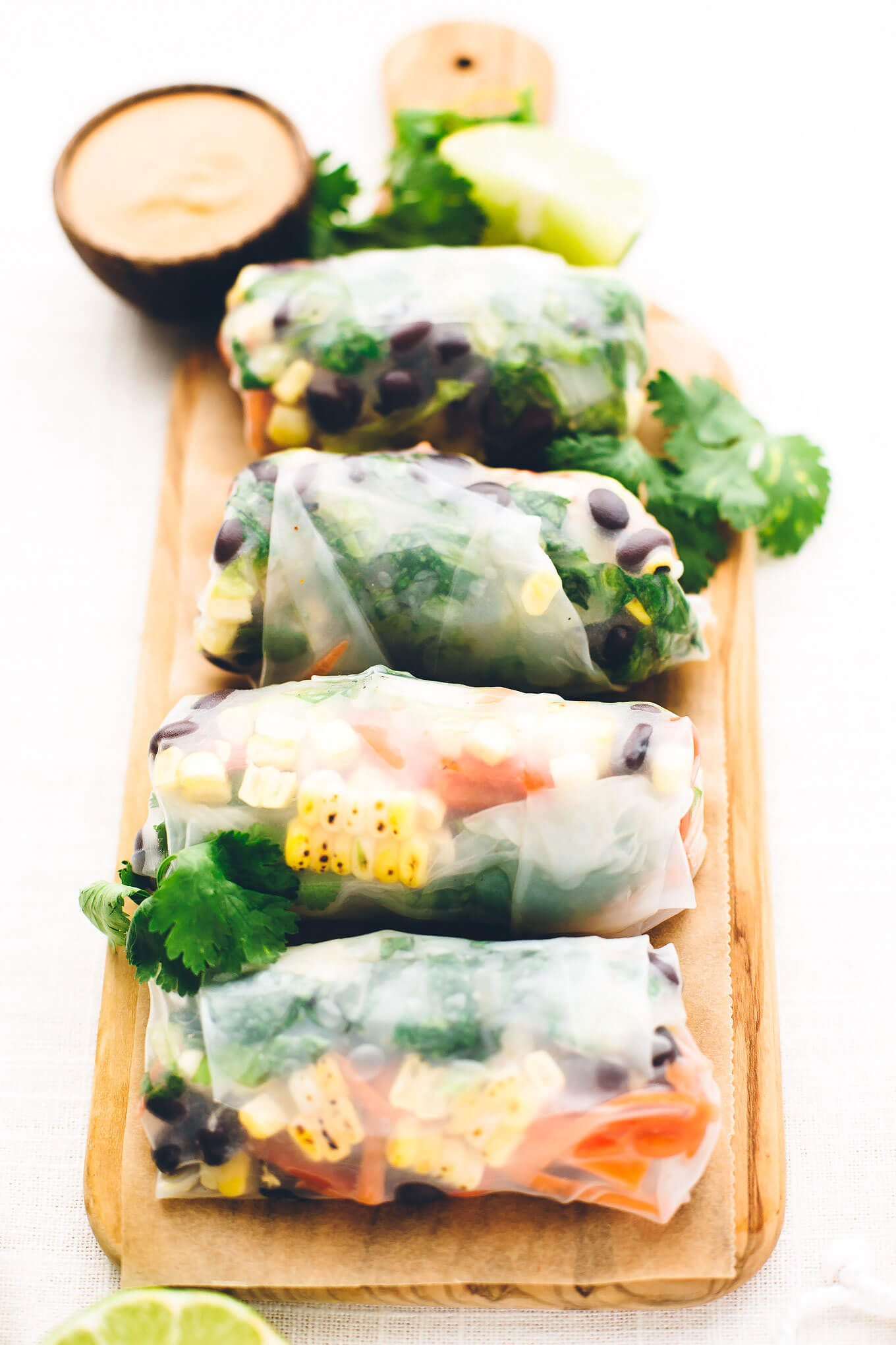 Southwest Vegan Spring Rolls with Smoky Chipotle Sauce