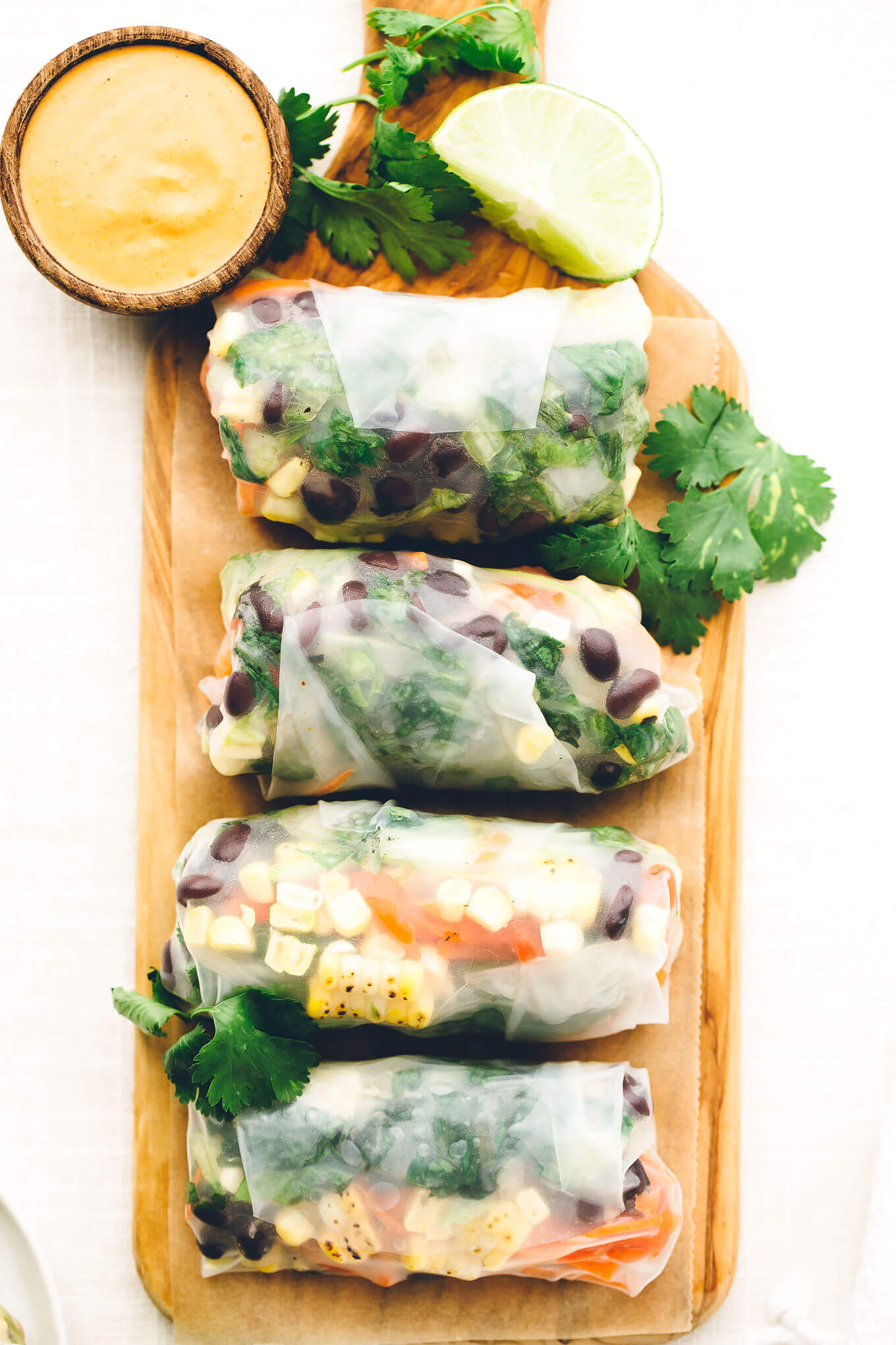 Southwest Vegan Spring Rolls with Smoky Chipotle Sauce