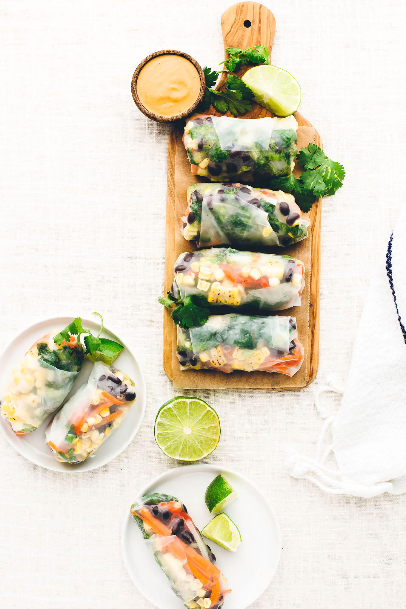 Southwest Vegan Spring Rolls with Smoky Chipotle Sauce