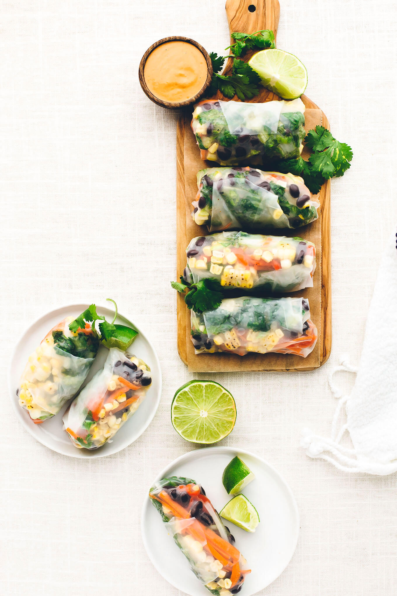 Southwest Vegan Spring Rolls with Smoky Chipotle Sauce