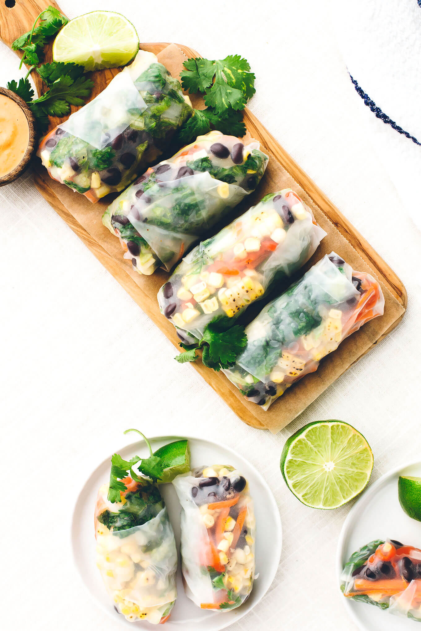 Southwest Vegan Spring Rolls with Smoky Chipotle Sauce