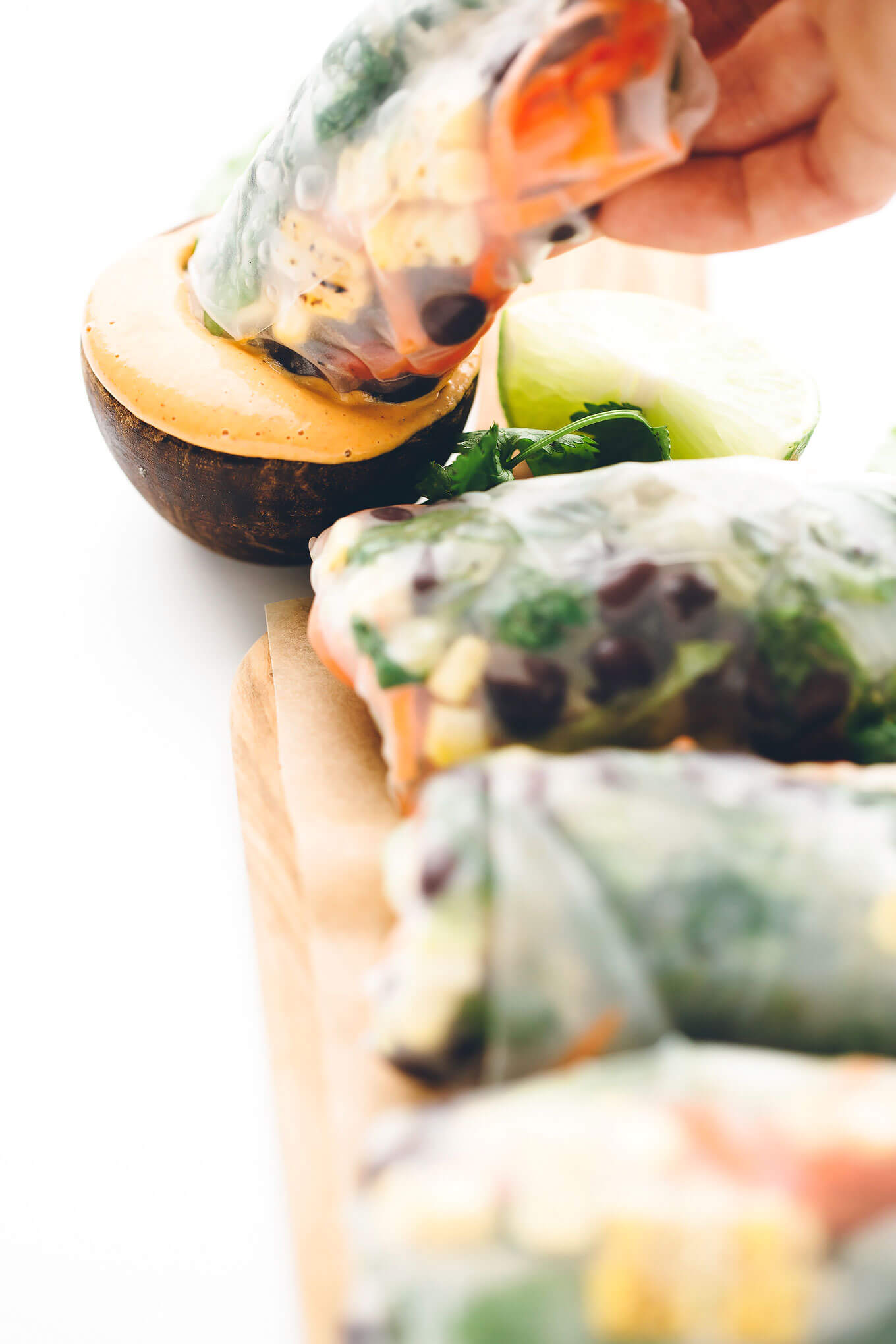 Southwest Vegan Spring Rolls with Smoky Chipotle Sauce