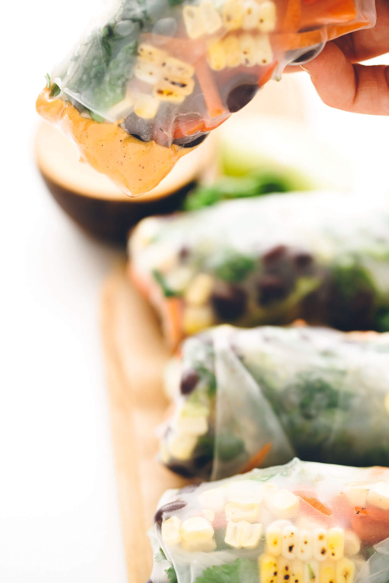 Southwest Vegan Spring Rolls with Smoky Chipotle Sauce