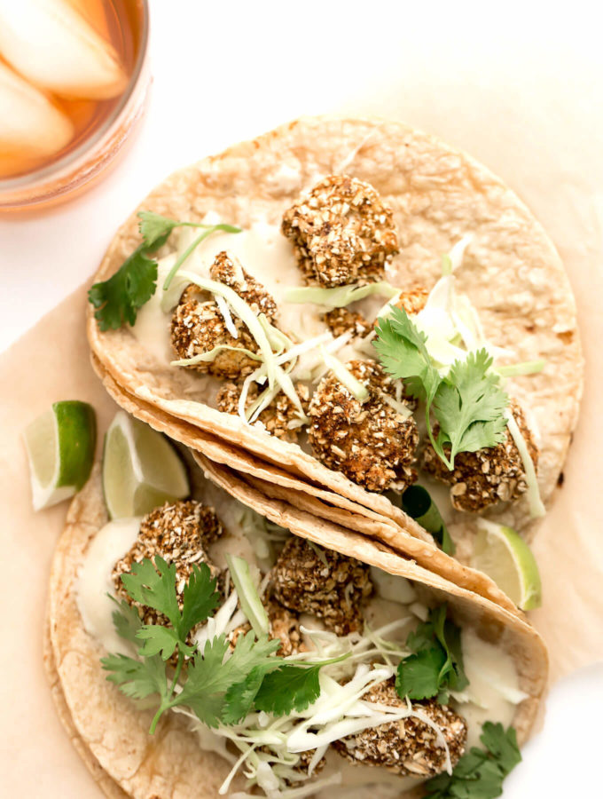 Vegan Crispy Cauliflower Tacos with Cashew Mozzarella