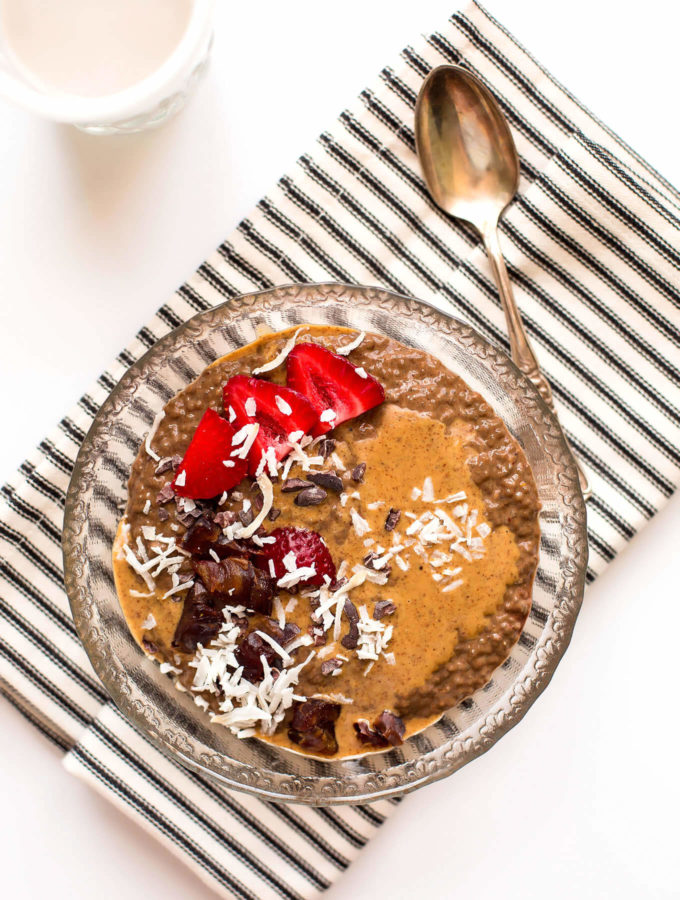 Secretly Green Almond Butter Chocolate Chia Pudding