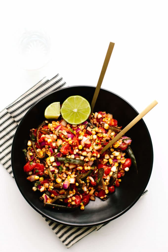 Fire-Roasted Corn, Poblano + Tomato Summer Salad