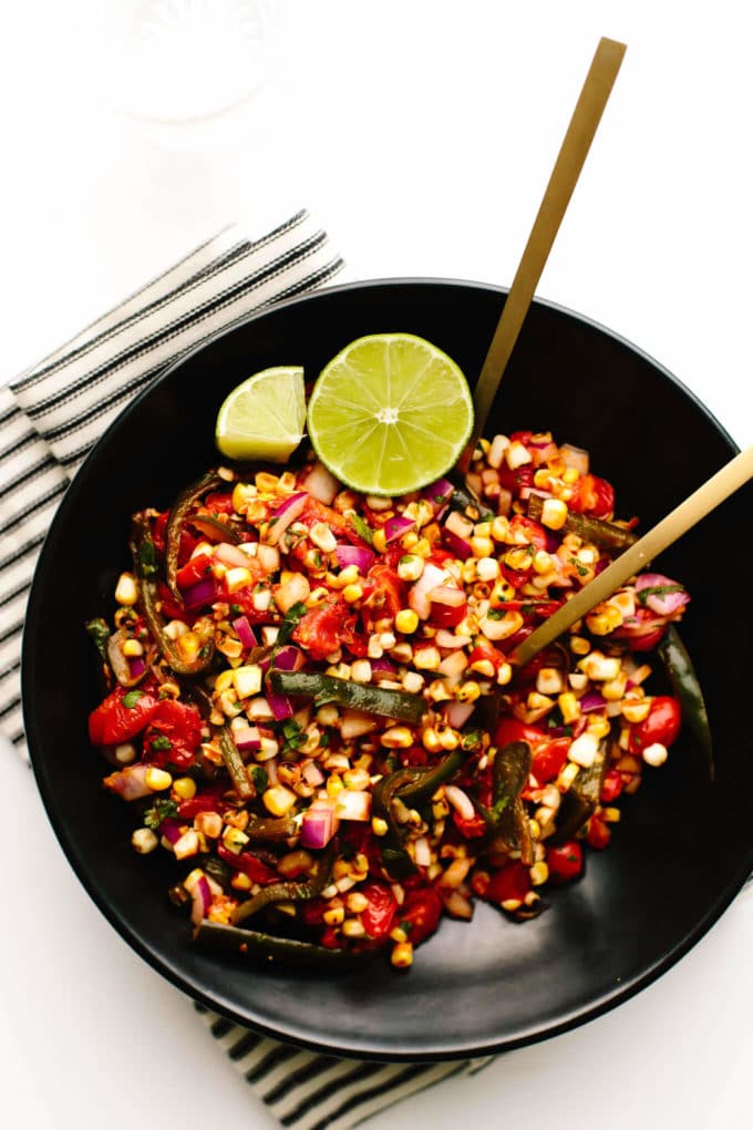 Fire-Roasted Corn, Poblano + Tomato Summer Salad