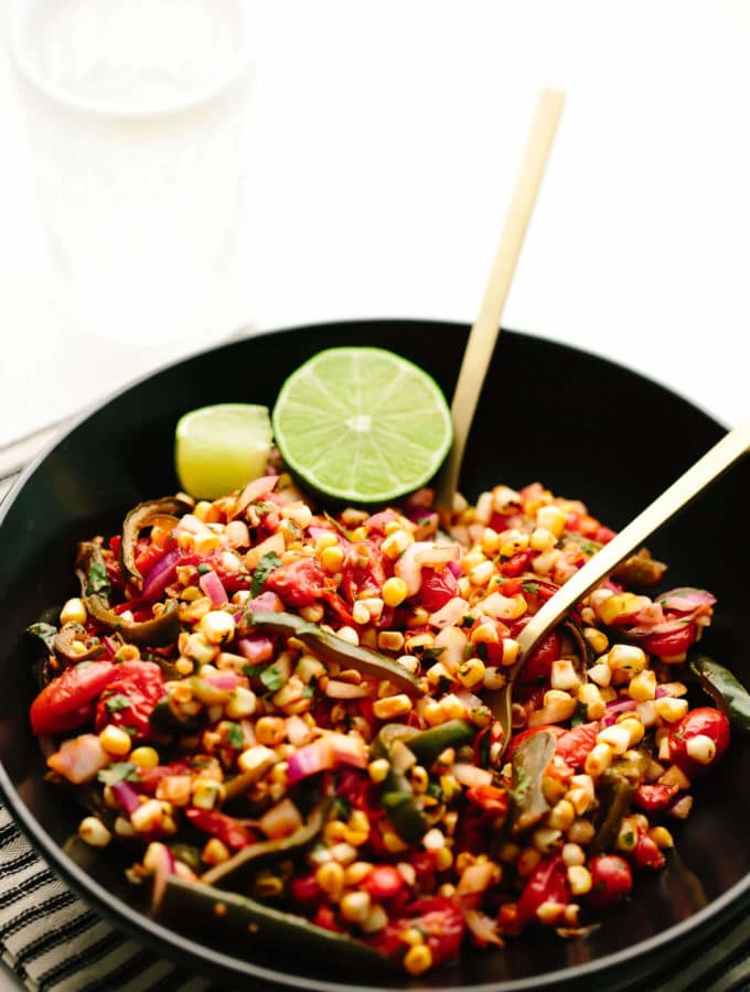 Fire-Roasted Corn, Poblano + Tomato Summer Salad