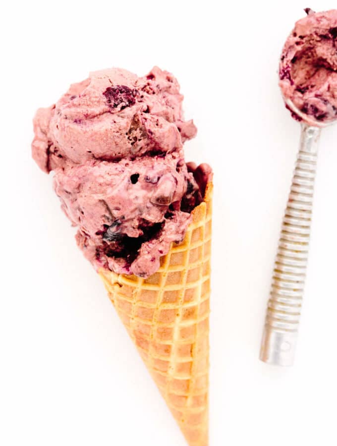 No-Churn Vegan Cherry Chocolate Chunk Ice Cream