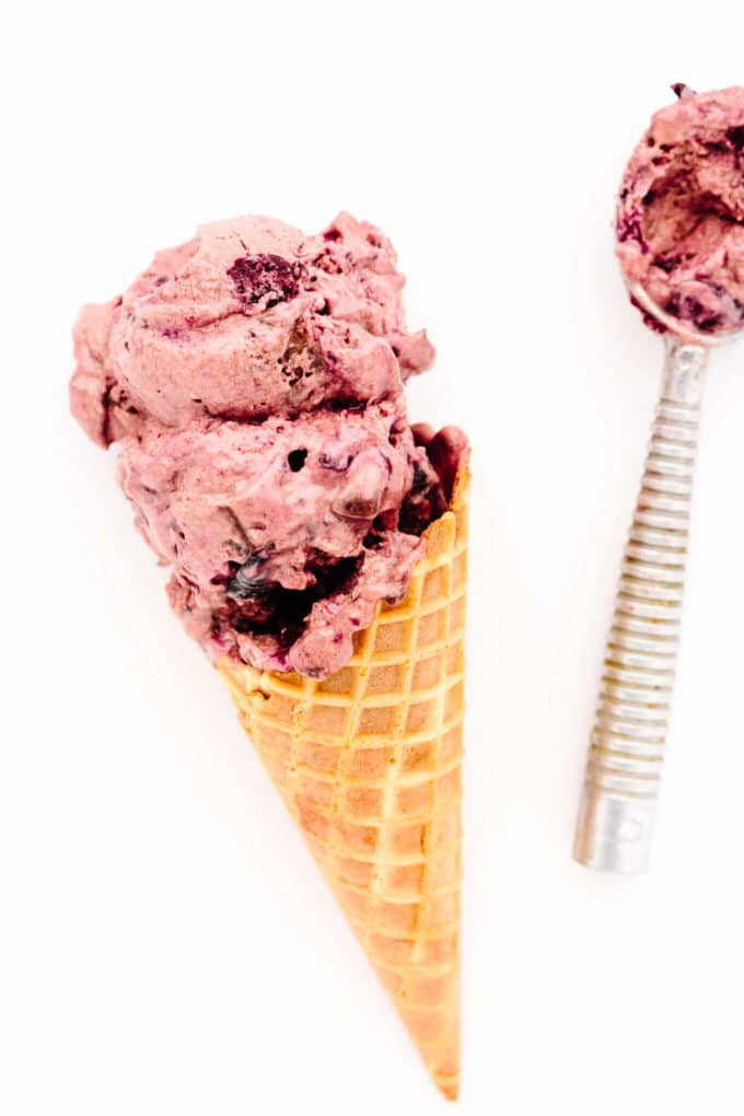 No-Churn Vegan Cherry Chocolate Chunk Ice Cream