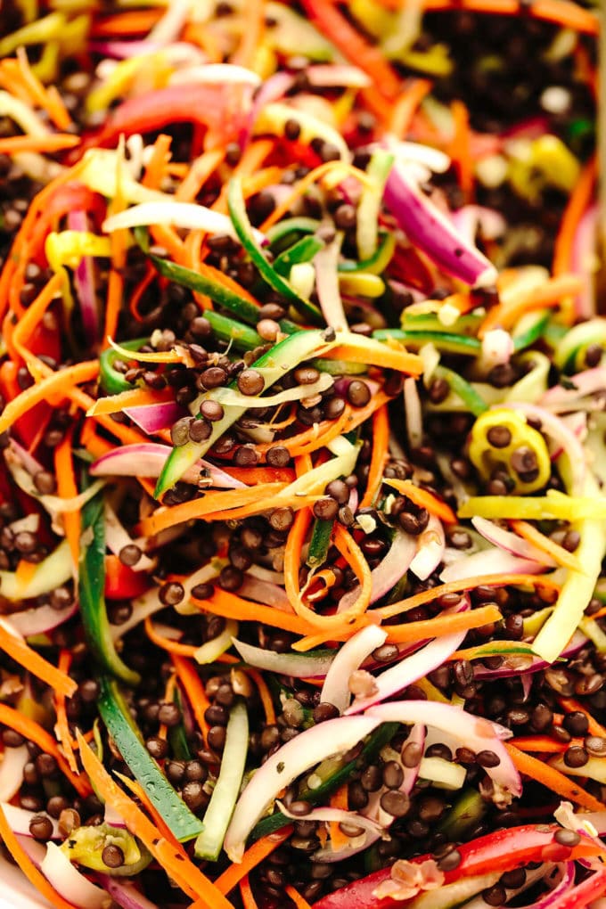 Pickled Vegetable + Beluga Lentil Salad