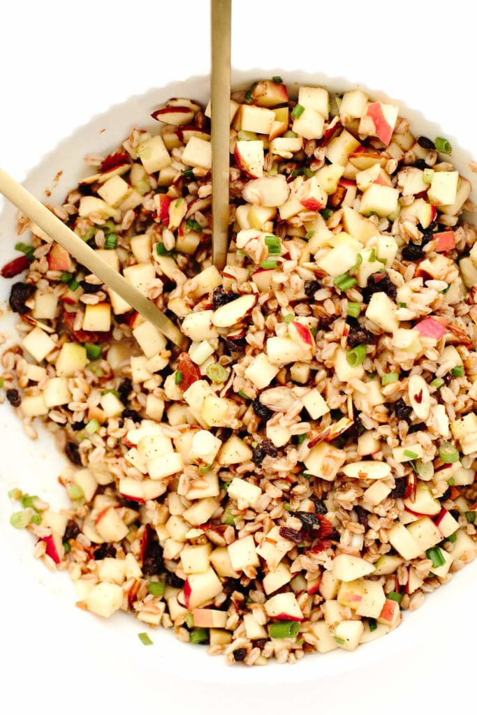 Apple Almond Farro Salad Blissful Basil