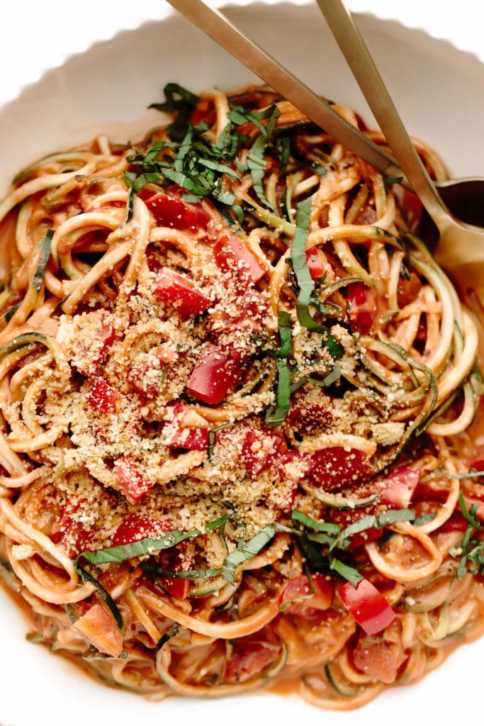 Favorite 15Minute Zoodles Marinara Blissful Basil