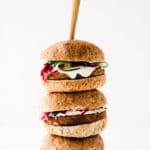 Vegan Power Burger with Beet Slaw + Horseradish Sauce