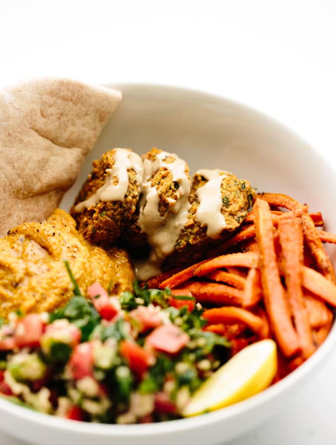 Vegan Fully Loaded Fall Falafel Bowls