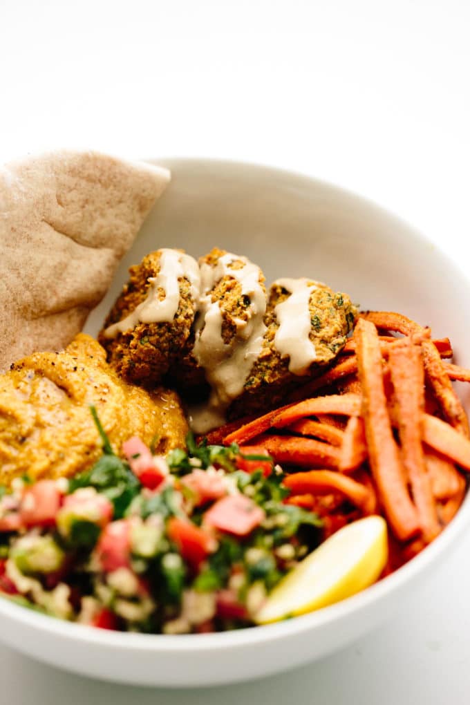 Vegan Fully Loaded Fall Falafel Bowls