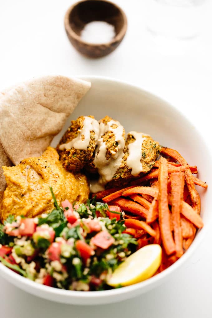 Vegan Fully Loaded Fall Falafel Bowls