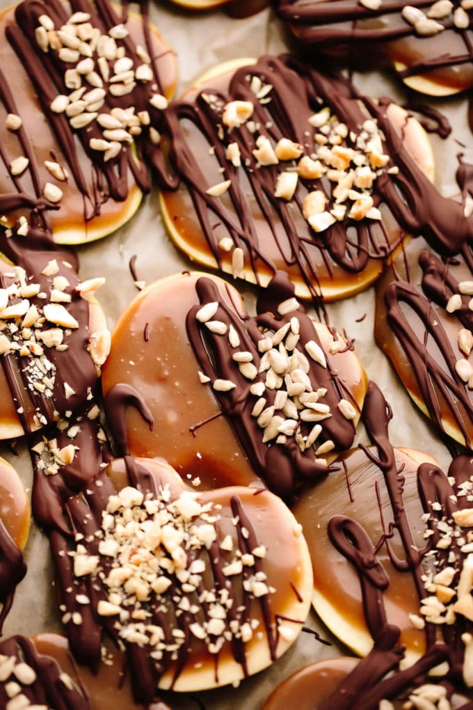 Vegan Chocolaty Caramel Apple Slices