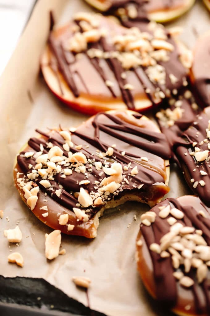 Vegan Chocolaty Caramel Apple Slices