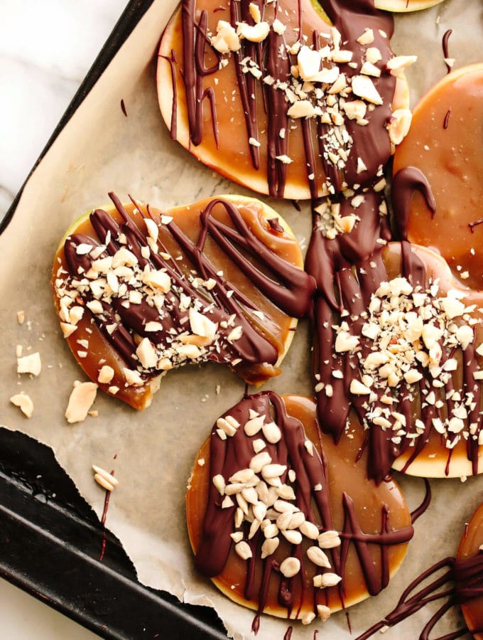 Vegan Chocolaty Caramel Apple Slices