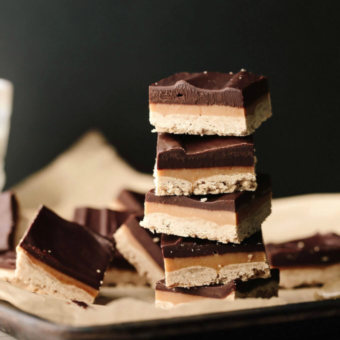 Vegan GF Peanut Butter Chocolate Ganache Shortbread Bars Blissful Basil