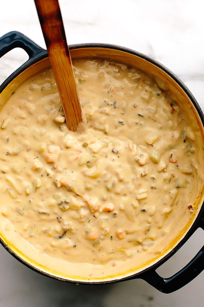 Vegan Creamy Cauliflower Wild Rice Soup