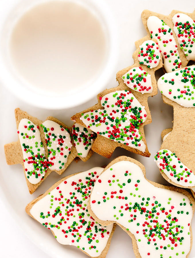 Vegan Gluten-Free Iced Holiday Shortbread Cookies