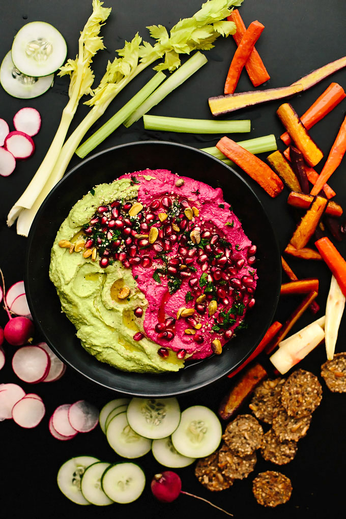 Vegan Holiday Hummus Platter with Olive Oils from Spain