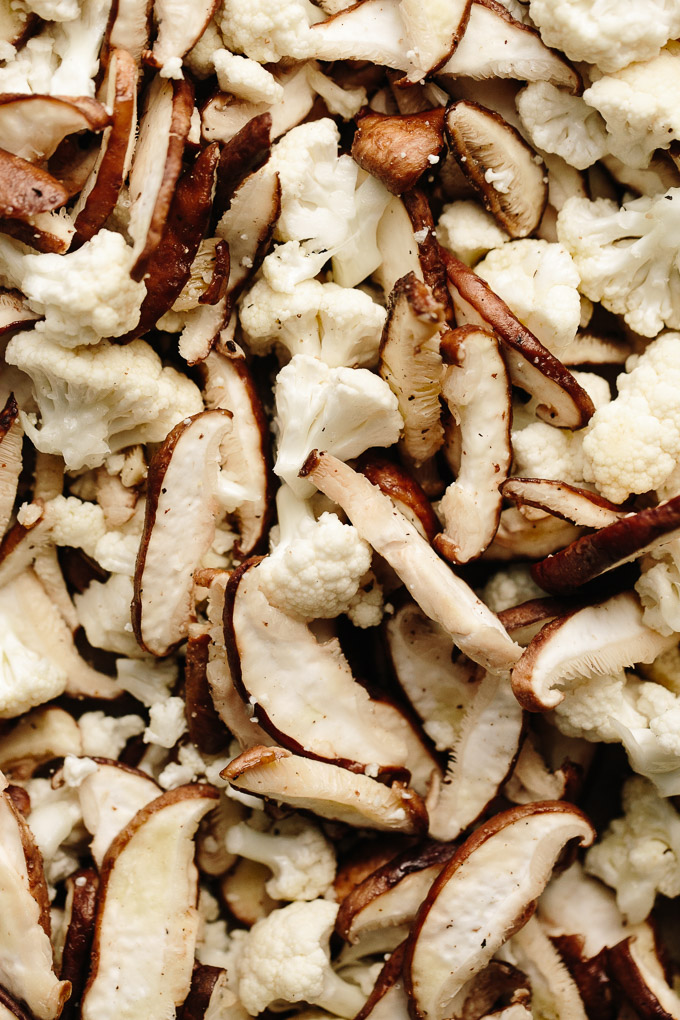 Roasted Cauliflower Shiitake Salad