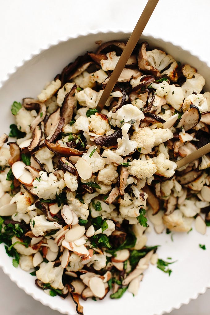 Roasted Cauliflower Shiitake Salad