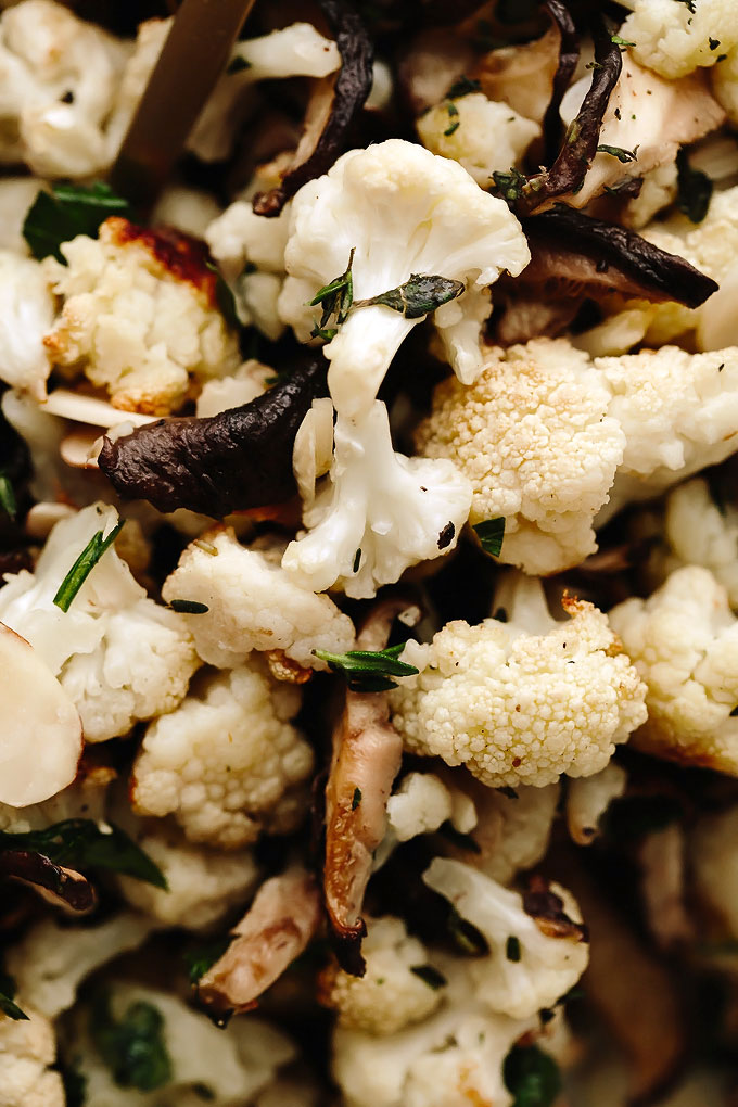 Roasted Cauliflower Shiitake Salad