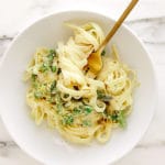 Vegan Creamy Spring Pea Asparagus Pasta