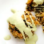 Vegan Potato Lentil Cakes with Chive Cream