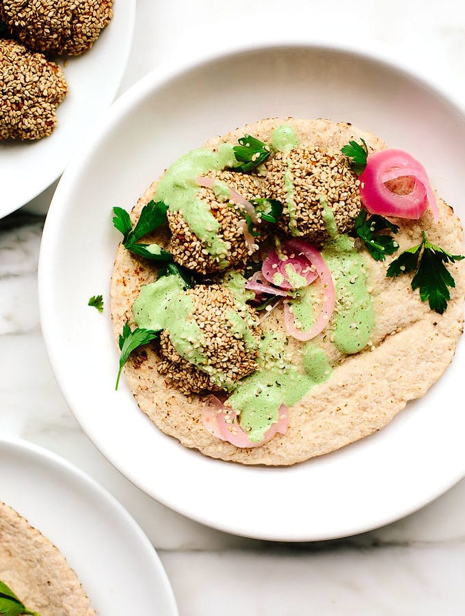 Vegan Sesame-Crusted Carrot Falafel