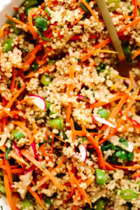 Spring Quinoa Salad with Sesame-Maple Dressing - Blissful Basil