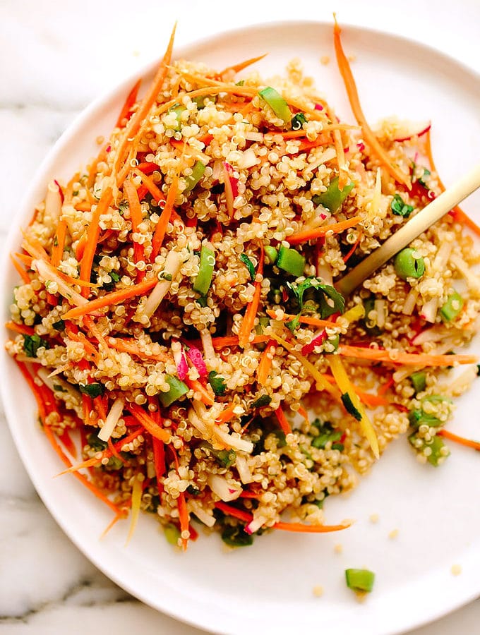 Spring Quinoa Salad with Sesame-Maple Dressing