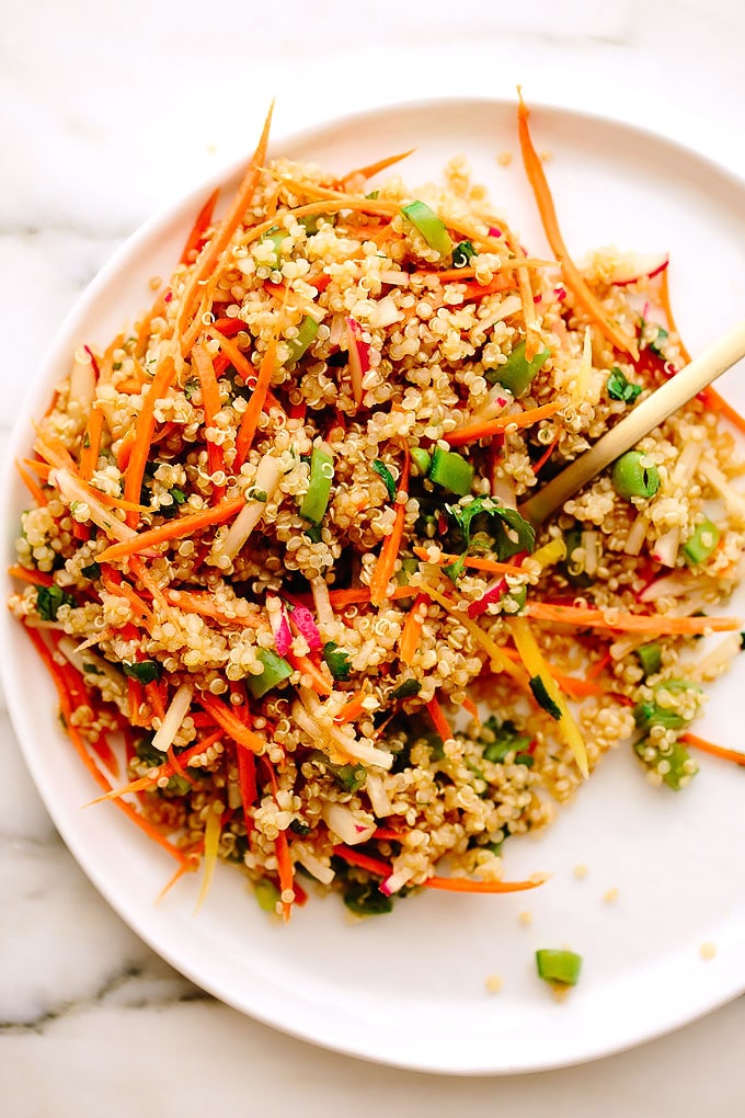 Spring Quinoa Salad with Sesame-Maple Dressing