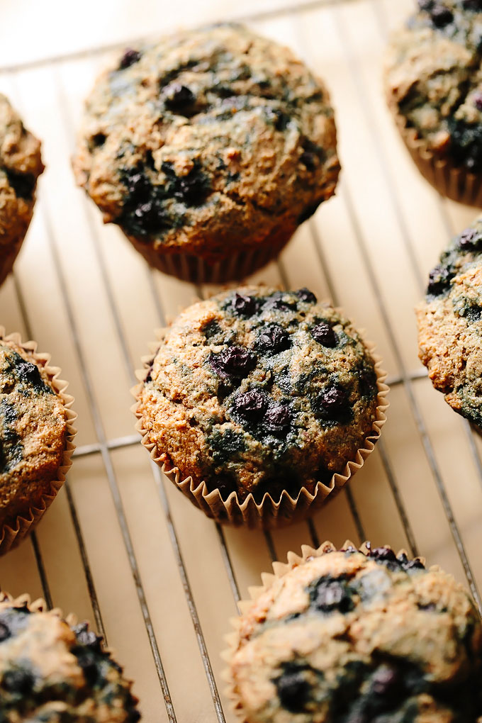 One Bowl Vegan Blueberry Muffins
