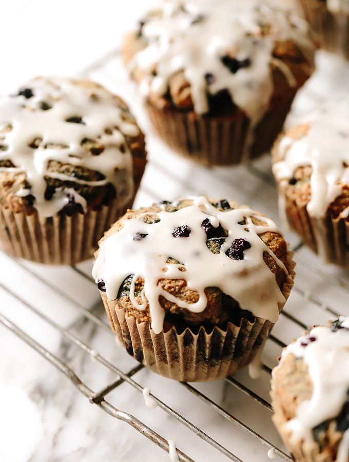 One Bowl Vegan Blueberry Muffins