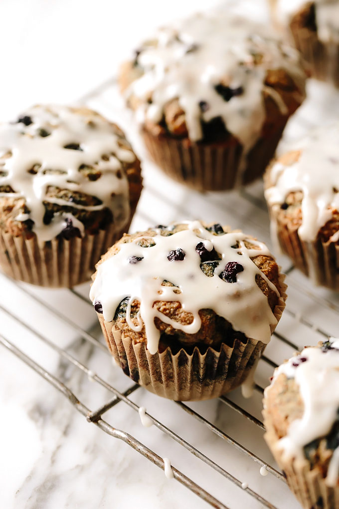 One Bowl Vegan Blueberry Muffins