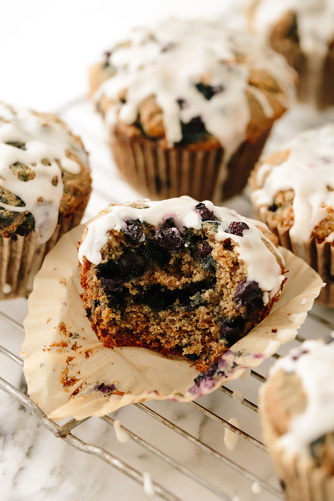 One Bowl Vegan Blueberry Muffins